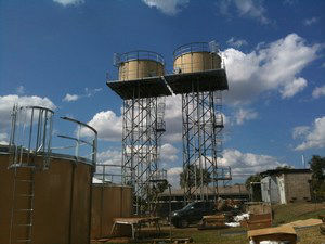 50kl Water Tanks, on Tank Stand  